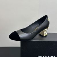 Chanel 60 Pumps with Pearls Heel Women in Lambskin Black