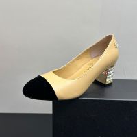 Chanel 60 Pumps with Pearls Heel Women in Lambskin Brown