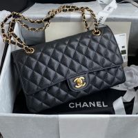 Chanel A01112 Classic 11.12 Handbag in Grained Calfskin Black