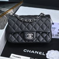 Chanel A01116 Mini Classic Flap Bag in Lambskin Black/Silver