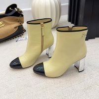 Chanel Ankle Boots with Strass Logo Women in Crocodile Leather Khaki