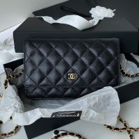 Chanel AP0250 Classic Wallet On Chain in Grained Calfskin Black/Gold