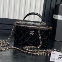 Chanel AP2199 Vanity with Chain in Patent Leather Black