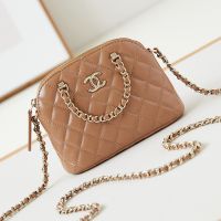 Chanel AP3354 Clutch with Chain in Shiny Lambskin Apricot