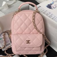 Chanel AP3573 Mini Backpack in Grained Calfskin Pink