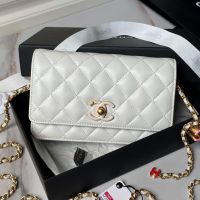 Chanel AP3938 Wallet On Chain in Lambskin White