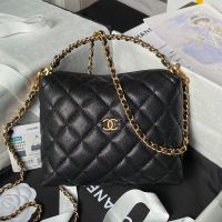 Chanel AP4066 Clutch with Chain in Grained Calfskin Black