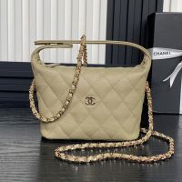 Chanel AP4386 Classic Clutch with Chain in Grained Calfskin Khaki
