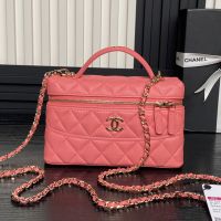 Chanel AP4407 Long Vanity with Chain in Grained Calfskin Cherry