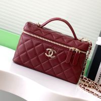 Chanel AP4407 Long Vanity with Chain in Lambskin Burgundy