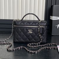 Chanel AP4414 Vanity with Chain in Grained Calfskin Black