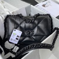 Chanel AS1160 19 Handbag in Shiny Lambskin Black