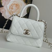 Chanel AS4244 Clutch with Chain in Grained Calfskin White