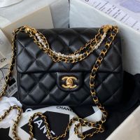 Chanel AS4384 Small Flap Bag in Lambskin Black
