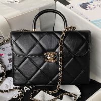 Chanel AS4470 Small Box Bag in Calfskin Black