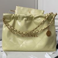 Chanel AS4486 22 Handbag in Shiny Calfskin Khaki