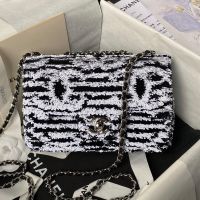 Chanel AS4561 Mini Flap Bag in Sequins Black/White