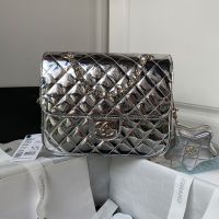 Chanel AS4649 Backpack with Star Coin Purse in Metallic Calfskin Silver