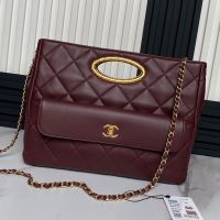 Chanel AS5036 Small Shopping Bag in Lambskin Burgundy