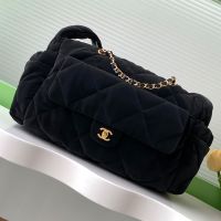 Chanel AS5055 Maxi Bowling Bag in Nylon Black