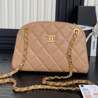 Chanel AS5138 Bowling Bag in Grained Calfskin Brown