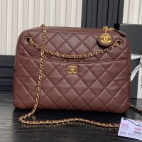 Chanel AS5181 Large Camera Case With Coin Zip in Lambskin Brown