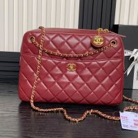 Chanel AS5181 Large Camera Case With Coin Zip in Lambskin Red