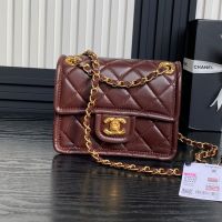 Chanel AS5226 Mini Flap Bag in Lambskin Burgundy