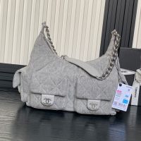 Chanel AS5302 Maxi Hoho Bag with Four Pockets in Denim Grey