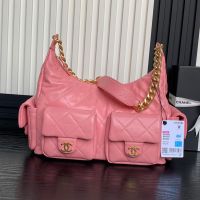 Chanel AS5302 Maxi Hoho Bag with Four Pockets in Shiny Lambskin Pink