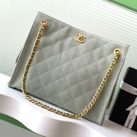 Chanel AS5303 Small Shopping Bag in Suede Khaki