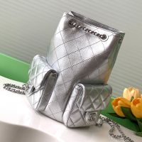 Chanel AS5310 Backpack in Shiny Lambskin Silver