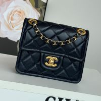 Chanel AS6311 Mini Flap Bag in Shiny Calfskin Navy Blue