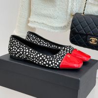 Chanel Ballet Flats with CC Logo Women in Leopard Print Leather Black