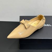 Chanel Ballet Flats with CC Logo Bow Women in Patent Calfskin Brown