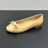 Chanel Bow Ballet Flats with CC Logo Women in Lambskin and Patent Leather Brown