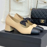 Chanel Bow Mary Janes Pumps Women in Calfskin and Patent Leather Brown