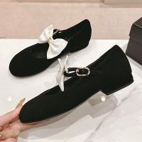 Chanel Bow Mary Janes with Pearl Buckle Women Cashmere Black