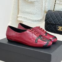 Chanel Cambon Ballet Flats with Logo Patch Women in Quilted Lambskin Burgundy