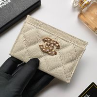 Chanel AP2737 Card Holder in Grained Calfskin Beige