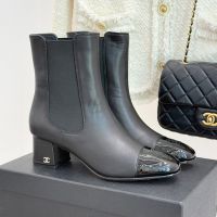 Chanel Chelsea Ankle Boots Women in Calfskin and Patent Leather Black