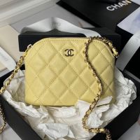 Chanel AP4000 Classic Clutch with Chain in Grained Calfskin Yellow