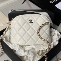 Chanel AP4000 Classic Clutch with Chain in Lambskin White