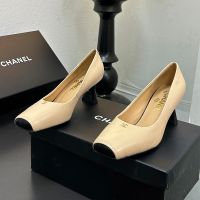 Chanel Fish Mouth Pumps with CC Logo Women in Lambskin Brown