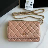 Chanel AP0250 Classic Wallet On Chain in Lambskin Pink/Gold