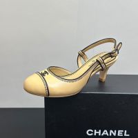 Chanel G25871 Slingback Pumps with CC Logo Women in Lambskin Brown