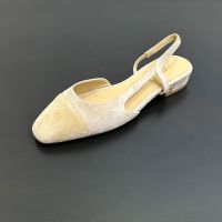 Chanel G31319 Slingback with CC Logo Women Suede Beige/Camel