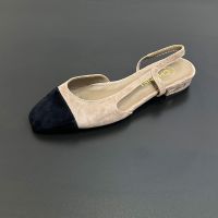 Chanel G31319 Slingback with CC Logo Women Suede Brown/Black