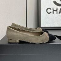 Chanel G31321 Ballet Flats Women in Suede Olive