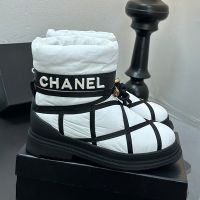Chanel G35342 Ankle Boots Women in Down-Filled Technical Fabric White